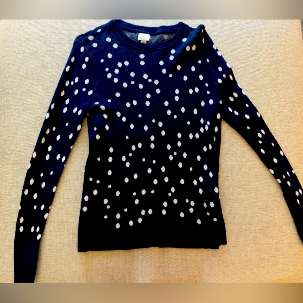 Navy Blue with white dots top